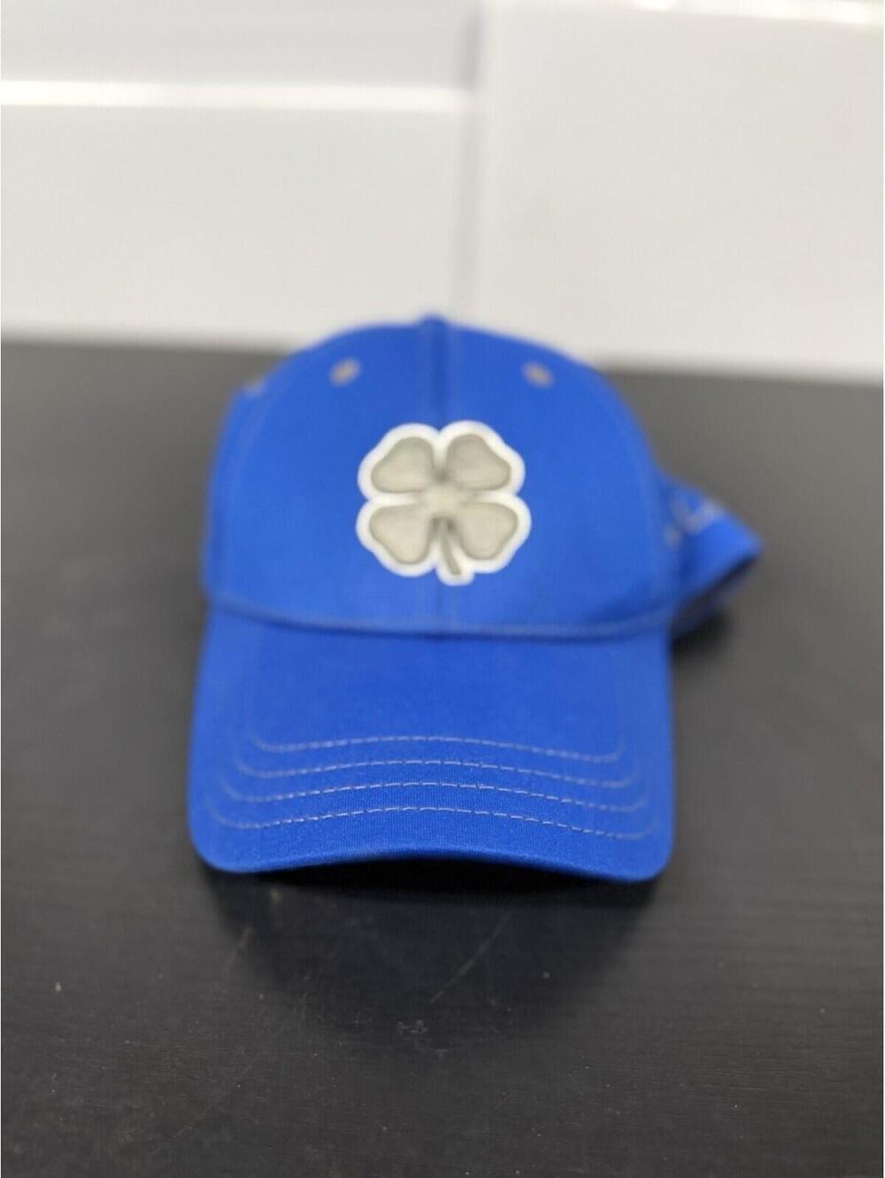 Black Clover Wigwam Golf Blue Fitted Stretch Hat Clover Logo Golf Cap